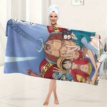1 Pc One Piece Bath Towel, Quick-Drying Towel, Christmas Gift, Cute Cartoon Print, Suitable For Home, Sauna, Or Hot Spring, Machine Washable, Soft And Comfortable, Suitable For All Seasons, Sauna Towel, Household Towel, Printed Pattern, Modern Design, Microfiber Towel, Soft Fabric, Beach Accessory, Gift For Gift Shoppers, Anime Fans - Multicolor - View 34