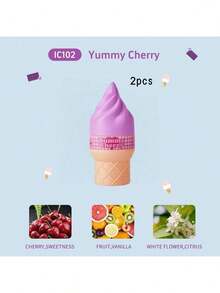 2pcsX100ml/1pcsX100ml Ice Cream Shaped Air Freshener, Flameless Fragrance, Liquid Fragrance, Fragrance Spray, Containing CHOCOLATE, CARAMEL WOODY,VANILLA COFFEE,SWEET,CREAM,IRIS ALMOND,VANILLA,COCONUT,LIME HYDRATING FRUIT,CHERRY,SWEETNESS FRUIT,VANILLA WHITE FLOWER,CITRUS