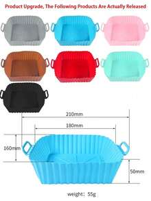 1/2pcs Air Fryer Silicone Baking Mat, Heat Resistant Silicone Steamer Pad, Baking Cake Mold - Multicolor - View 8