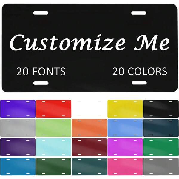 Placa de matrícula personalizada para la parte delantera del coche, matrícula personalizada con tu texto, imagen, foto y logotipo, adecuada para camiones y accesorios de automóviles (6 x 12 pulgadas)