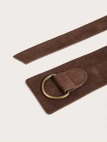 1pc Women's Casual Versatile Solid Color Belt - Coffee - View 2