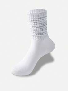 6 Pairs Solid Color High Elasticity Calf Socks, Sports Socks For Men And Women, Black And White Athletic Training Ankle Socks