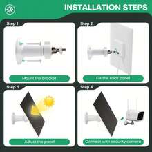 Cargador solar giratorio 360 grados compatible con Micro USB y USB-C, adecuado para cámaras de de bajo voltaje, timbres inalámbricos, luces y dispositivos de monitoreo inalámbricos - Negro - Ver 5