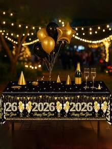 1 buc. Față de masă La mulți ani de Anul Nou 2026, Traversă de masă de unică folosință pentru petrecerea de Anul Nou, Față de masă din plastic, Husă de masă, Steag de masă pentru petrecerea de Revelion, Articole de decorațiuni pentru petrecerea de Revelion de Anul Nou, Decorațiuni de Revelion 2026, Decor pentru sărbătoarea de Anul Nou, Decorațiuni de masă, Decor bucătărie, Decor pentru casa familiei și sărbătorilor de iarnă, Decor pentru sufragerie, Articole pentru petrecerea de Anul Nou, Cadouri de petrecere, Accesorii pentru petrecerea de Revelion, Cadouri de Anul Nou