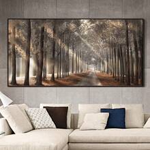 1 Pieza de Pintura en Lienzo de Sol Natural, Póster de Árbol, Arte de Pared de Paisaje Forestal, Impresión Escandinava, Decoración del Hogar, Sin Marco - transparente - Ver 9