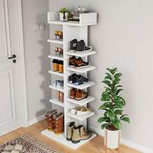 OYAJIA Vertikales Schuhregal, Schuhregale, Schuhturm für Kleine Räume, Freistehend, Verstellbar, Platzsparend, 13-stöckige Schuhschrank, 114 x 45 x 20 cm DIY-Lagerregal, Weiß