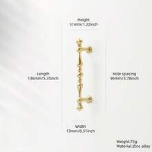 1个金色法式锌合金橱柜把手，抽屉旋钮，柜门拉手，家具装饰拉手，奢华之选 - 金色 - 查看 7