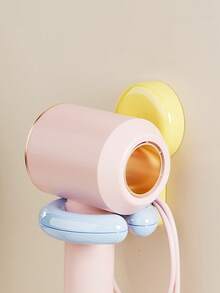1pc Bathroom Hair Dryer Holder Wall Mount Rack, Suction Cup No Drilling Required - Multicolor - View 9
