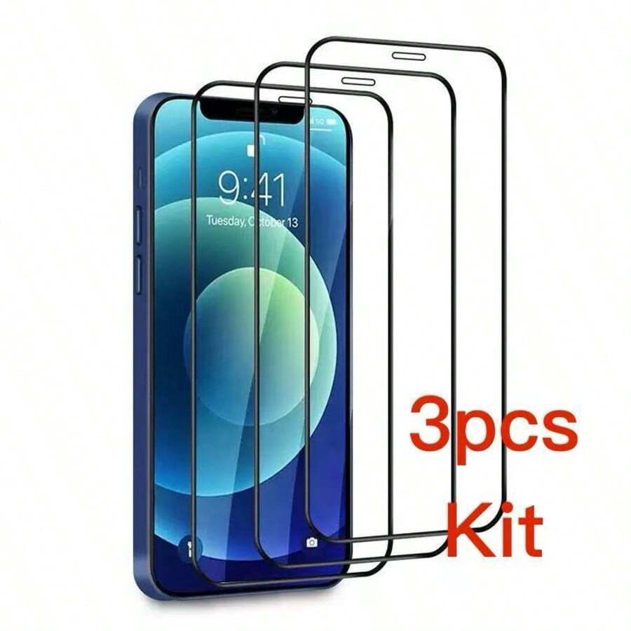 3D Clear Tempered Glass Film For Mobile Phone Has All Models/A14/A15/A35/11/11PRO/XR/15PROAMX/16PROAMX/13C/MI13/MOTOG13/G04/G24 - 3 CÁI - Xem 1