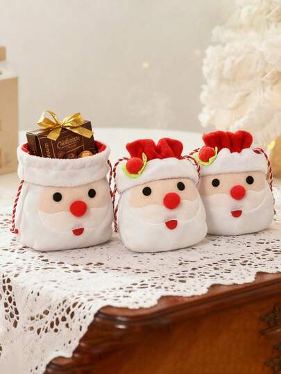 Christmas Santa Claus Gift Bag, Christmas Eve Apple Drawstring Bag, Cross-Border Christmas Tree Hanging Decor Ornaments