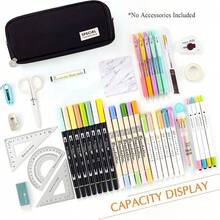 Large Capacity Pencil Case 3 Compartment Pouch Pen Bag For School Teen Girl Boy Men Women