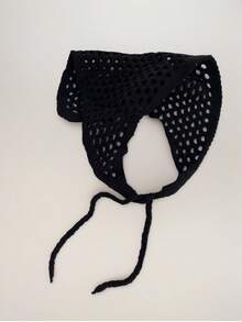 New Hand - Crocheted Triangular Scarf Pants Curtain For Women - Multi-Functional Headwrap & Headband Accessory - 復古紅 - 查看 2