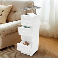 SENDERPICK Cabinet With Five Drawers, Rolling Cart With Five Drawers, Kitchen, White, Bathroom Cart, Rolling Container, Kitchen Trolley, 25 * 34 * 82cm - White - View 3