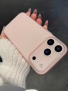 1个极简冰霜磨砂透明手机壳，兼容 17 Air、16、14、13、12、15、11 Pro Max Plus，透明摄像头保护 - 粉色 - 查看 3