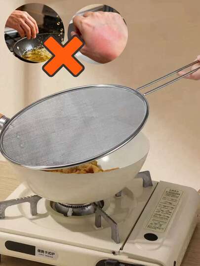 Tapa de olla de cocina, red protectora, cubierta protectora, previene salpicaduras de aceite caliente, previene quemaduras, suministros protectores para cocinar y freír en la cocina, filtro de cocina