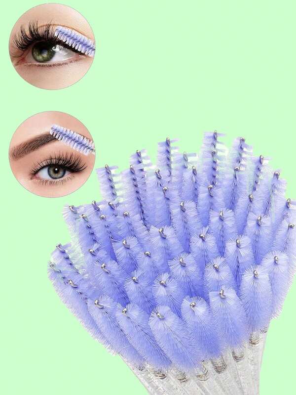 500 brochas desechables para pestañas y cejas - Cabezales de cepillo de nailon suave, diseño ergonómico para un perfilado preciso, herramientas de maquillaje profesionales para uso doméstico y salón, cerdas de alta calidad, uso conveniente, aplicación suave, accesorios de belleza, esencial para entusiastas de la belleza, productos de nivel salón