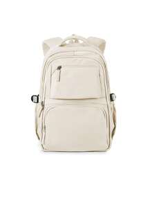 儿童书包 轻便大容量防水尼龙面料登机背包 旅行背包 电脑短途商务背包 可容纳 15.6 英寸笔记本电脑 适合旅行 商务 假期 大学 学校 户外 节日 商店 适合男孩 女孩 学生 男士 礼物 女士 登机包 - 米色 - 查看 3