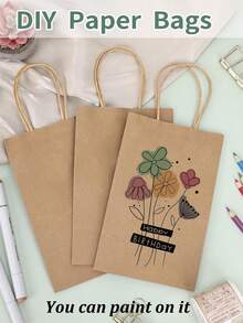 5.9x3.1x8.3 Inch Brown Kraft Paper Bag With Handle, Large Capacity Shopping Bag, Reusable Storage Bag, Retail Bag Suitable For Small Business, Shopping, Merchandise, Birthday Wedding Party Gift Bag, Merchandise Bag, Daily Necessities