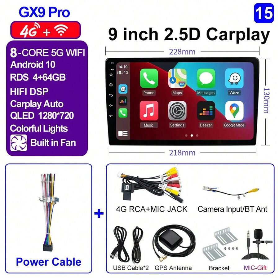 CAIXI 7/9/10 pulgadas 2din Android auto Caplay inalámbrico GPS Radio de coche Multimedia estéreo para Nissan Kia - 9 4G(4-64)-0 - Ver 1