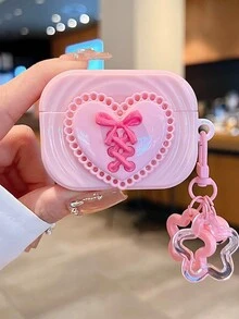 1 Vỏ đựng tai nghe Bluetooth + Phụ kiện mặt dây chuyền hình chuông, Vỏ bảo vệ ngăn đựng tai nghe Apple, Thiết kế hình trái tim, Phù hợp với hộp đựng tai nghe Pro/Pro 2/1/2/3/ thế hệ thứ 4, Quà tặng cho bạn trai hoặc bạn gái. - Nhiều màu - Xem 9