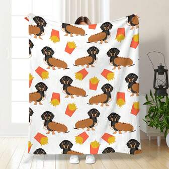 1 件柔软舒适轻便保暖小狗面包毯，适合床和沙发，四季皆宜