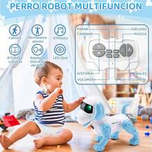 Nasjac Perro Robot de Control Remoto, Juguetes Robots para Niños Inteligente con Luces y Música, Recargable Perro Robótica Programable, Hablar Caminar Interactivo, Regalos de Día del Niño - Rosa - Ver 3