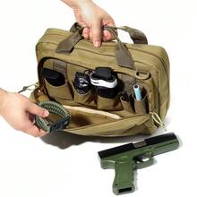 Durable Tactical Shooting Range Bag - Beige, Adjustable Strap, Dual Zipper Pockets And Mesh Compartments, Ideal For Shooting And Hunting, Gun Accessories