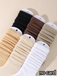 6 Pairs Slouch Socks, For Toddler Infant Girls, Long Crew Socks For Kids Children, Back To School Scrunch Socks, Kids Knee High Socks, Soft Autumn Winter Warm Stacked Boot Socks, Halloween Decor Thanksgiving Christmas Xmas Gift