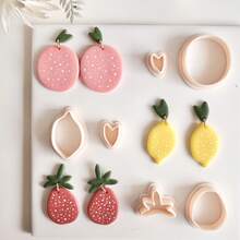 2pcs/Set Fruits Series Cutting Molds Lemon Tangerine Strawberry Shape Polymer Clay Cutters Soft Pottery Clay Molds For DIY Earring Making