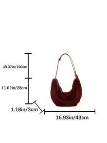 1 Stück einfarbiger, modischer, vielseitiger, großer, minimalistischer, flauschiger, moderner Shopper