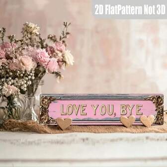2D Flat - 1pc Vintage "Love You, Bye" Metal Sign - 4x16 Inches, Floral Decor Rustic Wall Art For Home, Bar, Cafe, Garage, Farmhouse - No Electricity Needed, Easy To Hang, Metal Outdoor Decor