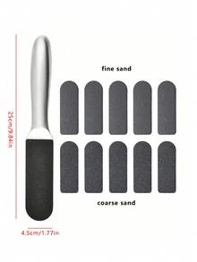 20/10 片足部锉刀砂纸 - 耐用黑色金刚砂板，打造光滑双足，去除死皮，无味塑料修脚工具，大号 100 粒度 5.39 英寸 * 1.69 英寸，小号 180 粒度 3.93 * 1.26 英寸 - 彩色 - 查看 21