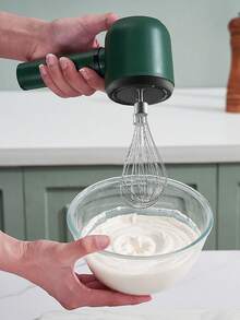 手持式电动搅拌器，USB充电，1200mAh电池，3档速度调节，304不锈钢搅拌头，适用于打发或混合鸡蛋、黄油、奶油，厨房必备工具 - 彩色 - 查看 11