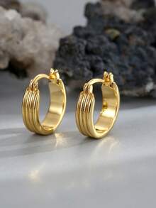 Charm-In Thick Earrings, Teardrop-Shaped Earrings, 18K Gold Plated Earrings - Hypoallergenic And Fade-Resistant Earrings. Jewelry Gift, Suitable For Giving To Girlfriend, Mother Or Wife.