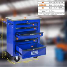 Tool Chests & Cabinets - Black+Blue + Steel-2 - View 7