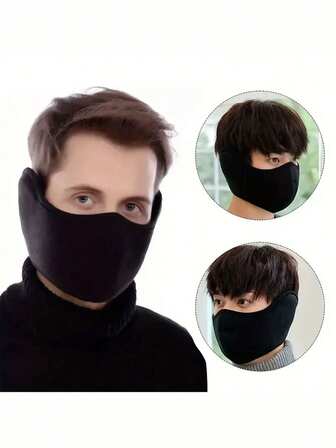 7-In-1 Thick Warm Windproof Motorcycle Face Mask & Neck Warmer, Breathable Electric Bike Ear Muffs For Men, Winter