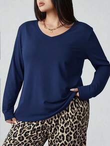 Bộ đồ ngủ dài tay cỡ lớn phổ biến cho nữ mùa thu đông, - Màu xanh hải quân - Xem 2