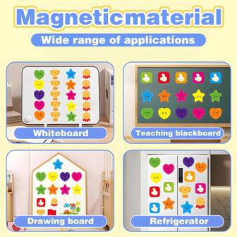 20张奖励系统磁性贴纸，心形奖杯、五角星等多种图案可选，适用于教室黑板、冰箱、圣诞礼物装饰