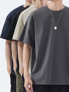 4-Pack Classic Cotton Tees – Men's & Women's Basic Crew Neck Short Sleeve Tops – 180g Heavy Cotton Tshirt Set, Soft & Breathable Blank Apparel – Perfect For Layering, Gym, Outdoor, Or Holiday Gift Giving - 混合顏色 2 - 查看 6