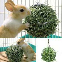 Pet Rabbit Chew Toy Ball, Hanging Grass Feeder Rack, Guinea Pig Stainless Steel Plated Grass Rack Ball For Play - 彩色 - 查看 10
