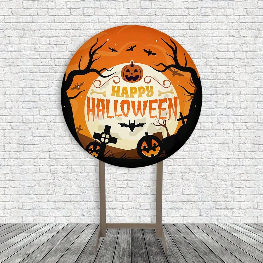 Halloween Theme Round Party Panel 4 Ghosts - 彩色 - 查看 1