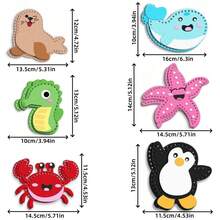 6-Piece Kids Sewing Kit, DIY Animal Ornaments Craft Set With Safety Plastic Needles, Creative Christmas Birthday Halloween Gift For Girls & Boys Ages 3-8 - One Set (6 Marine Life Patterns) - View 9