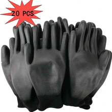 20只装PU涂层安全工作手套，适用于建筑、木工和园艺，工业防护手套，维修手套，防滑、耐磨、耐用、增强抓握力，适合草坪护理和户外使用，保护手部。 - 多色2 - 查看 13