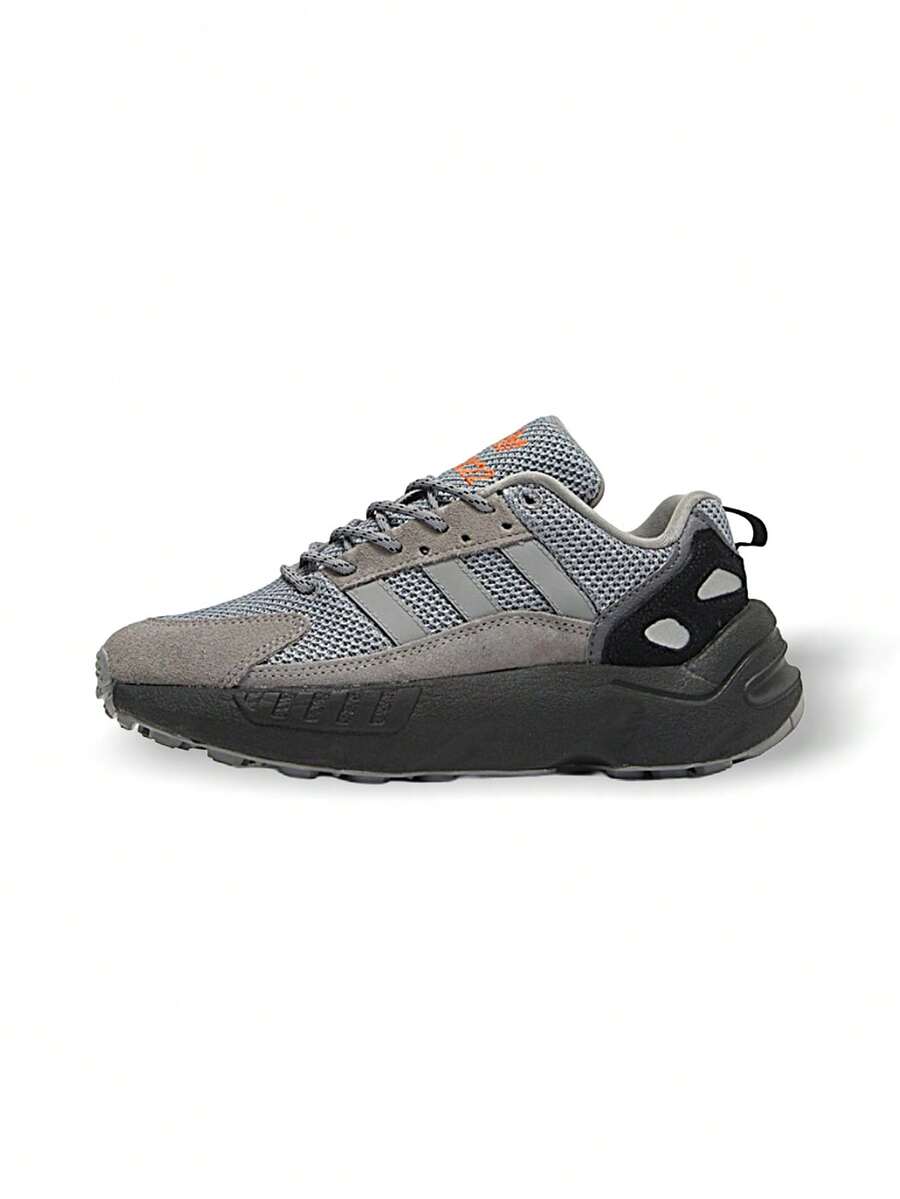 Adidas Giày thể thao trẻ em ZX22 Giày tập gym chạy bộ thông thường Nhẹ thoáng khí Đế dày Nhiều màu Dải phản quang Logo Thân thiện với da Thoải mái Dễ phối đồ Hàng ngày Màu xám đậm HQ6697 - Xám đậm - Xem 1