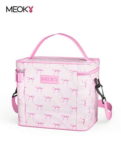 תיק אוכל מבודד גדול עם רצועת כתף של Meoky - תיק צידני עמיד למים לשימוש חוזר לנשים ומבוגרים, קופסת אוכל תרמית אטומה לדליפות עם בטנת אלומיניום עבה, אידיאלי לעבודה, בית ספר, משרד, נסיעות, פיקניק וקמפינג