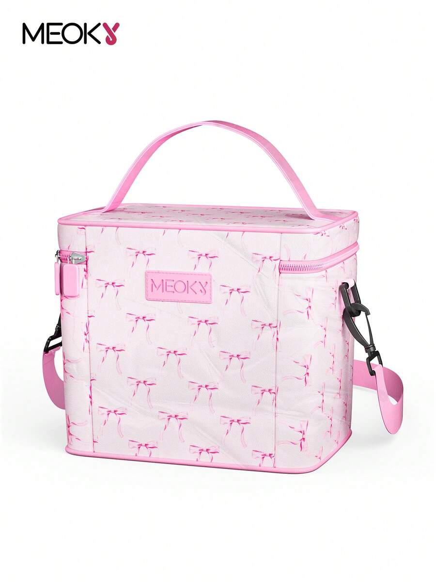 Meoky Large Capacity Insulated Lunch Bag with Shoulder Strap – Reusable Waterproof Cooler Tote for Women & Adults, Leakproof Thermal Bento Lunch Box with Thick Aluminum Lining, Ideal for Work, School, Office, Travel, Picnic & Camping - 粉色 - 查看 1