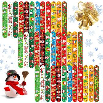 36Pcs Xmas Slap Bracelets Wristbands Party Favors For Christmas Birthday Gifts