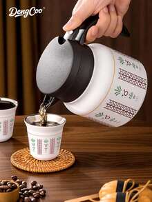 Dengcoo 1/3pcs 800ml Thermal Coffee Carafe And 80ml Coffee Cup, Saudi Style Coffee Pot And Coffee Mug, Stainless Steel Double Walled Vacuum Insulated Teapot With Detachable Strainer, Leak-Proof Vacuum Insulated Carafe For Coffee Tea Hot Or Cold Drinks, Home/Office/Travel - Pot - View 7