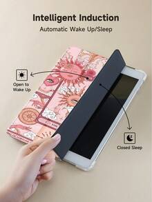 1 Pc Pink Tarot Card Pattern Tablet Case & Kindle E-Book Case Compatible With 10th Generation, 10.2/Mini6/Mini7/9.7 Inches, Compatible With Samsung Galaxy Tab A9 Plus, Kindle (11th Generation-2024 Release)(6 Inch), Kindle Paperwhite 12th Gen 2024, Great Holiday Gift, Stylish And Simple Pattern. - Multicolor - View 6