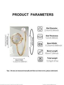 LIANDU LIANDU 这款精致的女士手镯腕表饰以仿珍珠，采用钻石切割水晶玻璃表盘和简约的石英表带设计。无论是日常佩戴、生日礼物、派对、庆典，还是作为送给爱人的理想礼物，亦或是犒劳自己的特别之选，这都是完美之选。 - 金色 - 查看 6